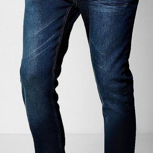 BooHoo Indigo Stretch Skinny Cropped Men Jeans Color Indigo Size 34 R NWT